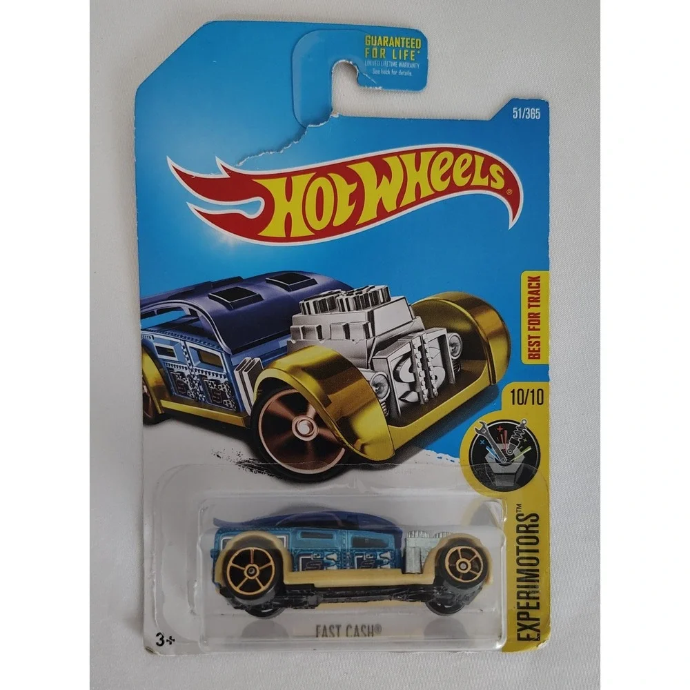 2015 Hot Wheels Experimotors Series Fast Cash Blue - NEW NIP